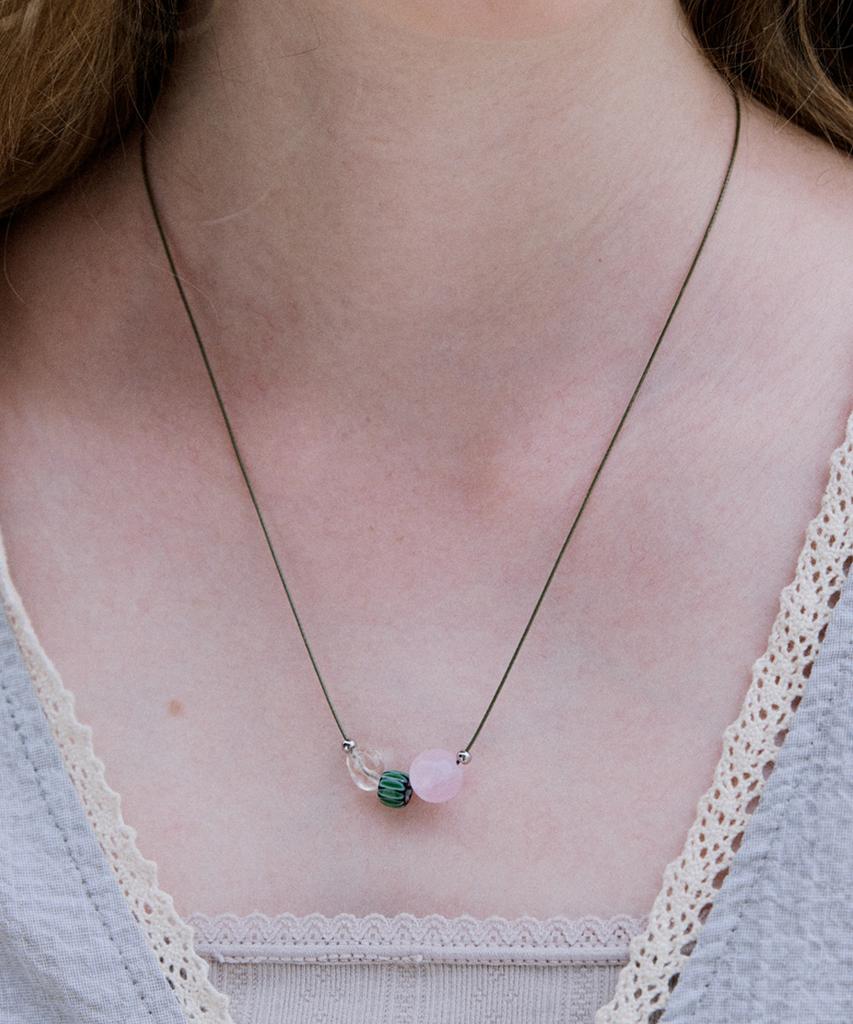 Merrymotive Natural Mood Gem With String Necklace