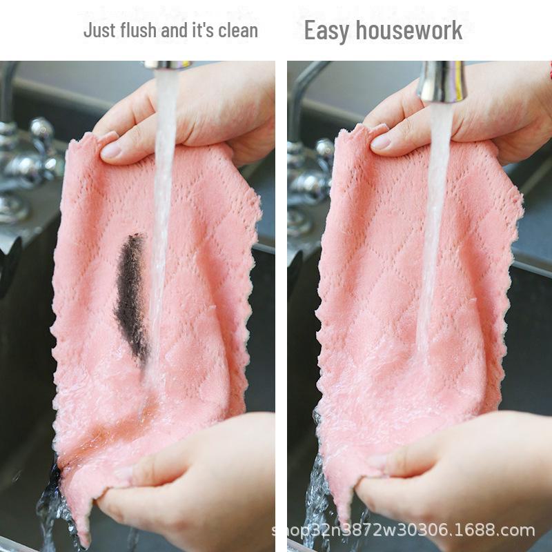 Soft and Absorbent Coral Fleece Disposable Dishcloths for Kitchen