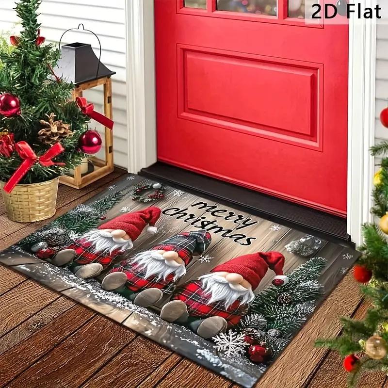 

Christmas Tree Santa Claus Elk Christmas Entry Door Floor Mat Festive Decorations Carpet Bathroom Anti-slip Mat Entrance Doorma 30x50cm