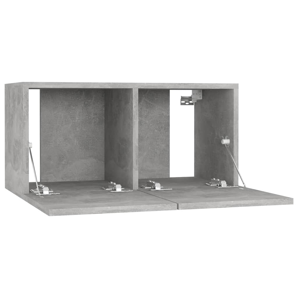 Vidaxl Szafki Wiszące Pod Tv 3 Szt., Szarość Betonu, 60X30X30 Cm