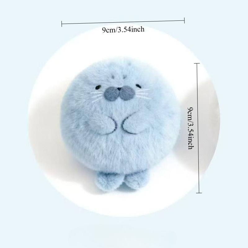 Cute Soft Seal Plush Keychcains Kawaii Animal Children Schoolbag Pendant Knapsack Accessories Christmas New Year Gifts for Kids