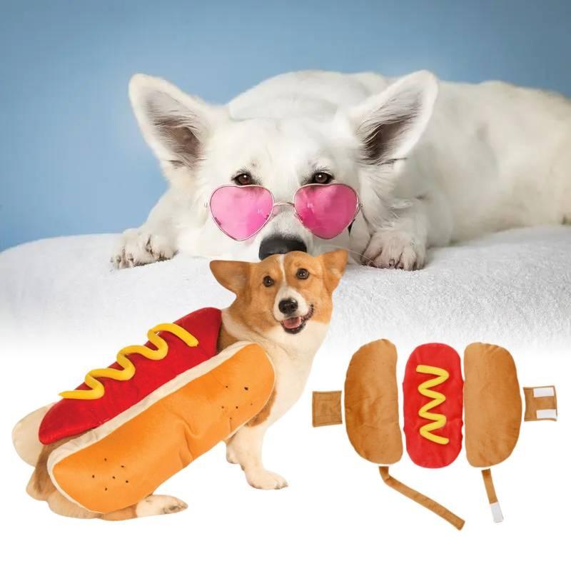 Entzückende Baumwoll-Hotdog-Haustierkleidung für kleine Hunde und Katzen. Perfekt für festliche Feiern.