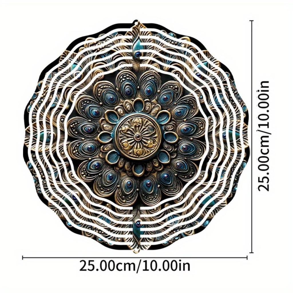 2D Metal Wind Spinner Silent Bird Scare Device Rotating Wind Chime Outdoor Decor Modern Feather Design Garden Yard Patio Decoration