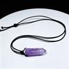 Adjustable Rope Natural Crystal Necklace Hexagonal Stone Pendant Pendulum Necklace  Jewelry Gift