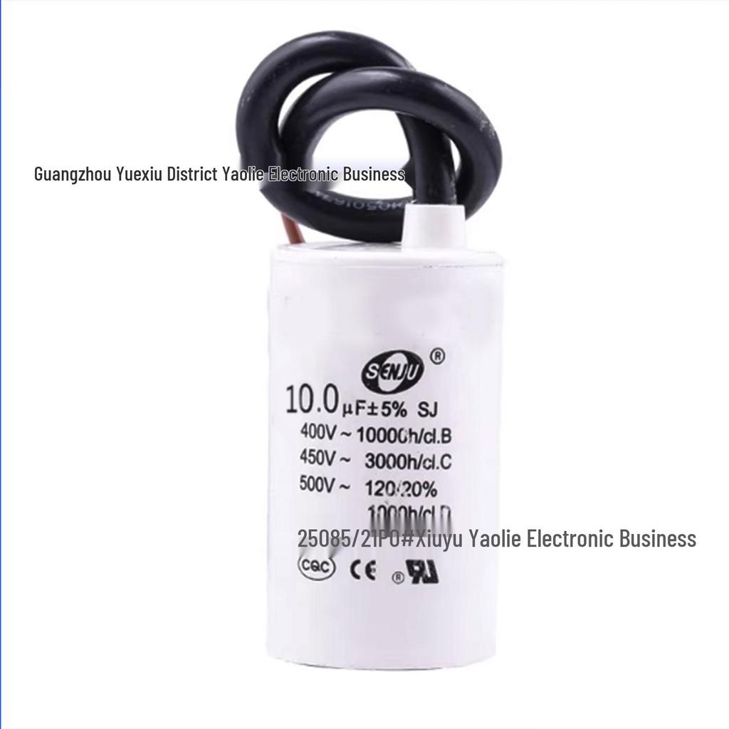 CBB60 450V 10uF Motor Start Capacitor for Water Pump/Washing Machine, 35×60mm Film Capacitor