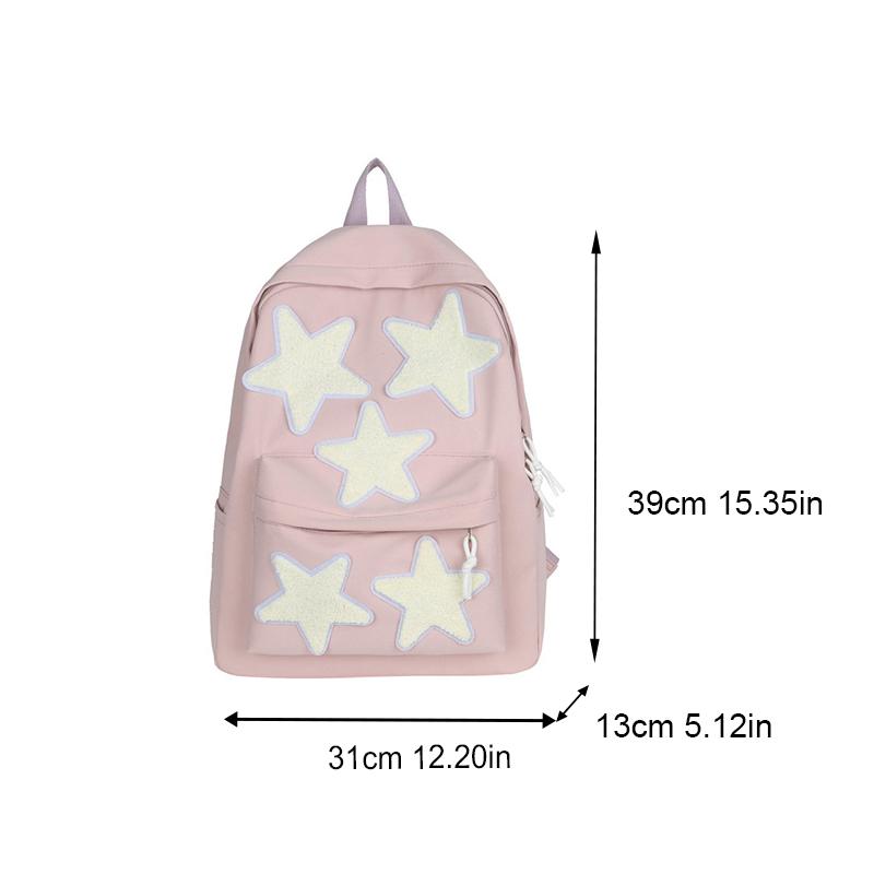 Women Backpack Large Capacity Nylon Casual Star Kawaii Back Pack Student Shoulder Bag Travel School Bags for Girls Bookbags