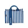 Drezm Korean Crossbody Tote - Small Square Canvas Striped Bag for Women