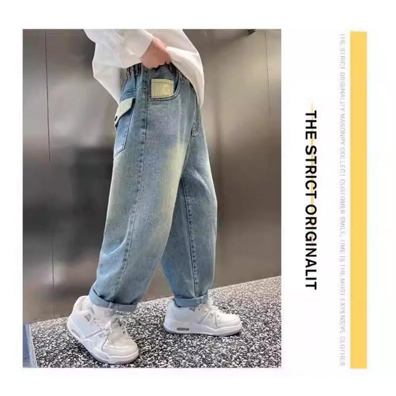 Lässige blaue Jeans-Hose für große Jungen