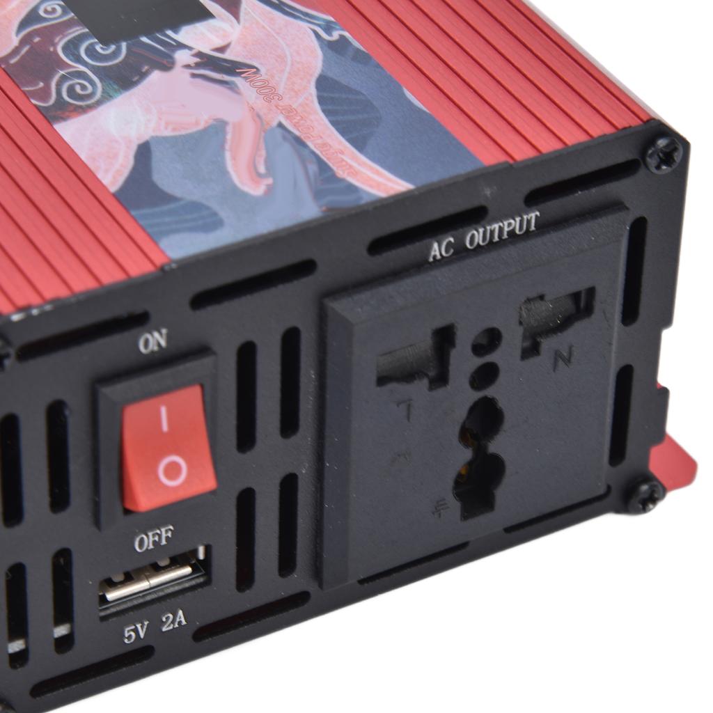 300W Smart Power Converter with Display Aluminium Alloy  12V To AC220V Power Inverters