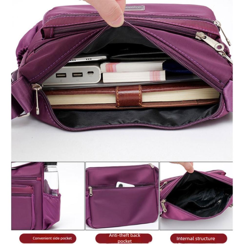 Fashion Nylon Messenger Bags Large Capacity Solid Color Crossbody Pack Casual Waterproof Underarm Bag Women Girls