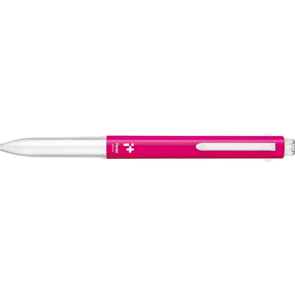 Pentel iPlus Ballpoint Rose Pen, 3-Piece Body, Pink, 10-Piece Set, BGH3-P1