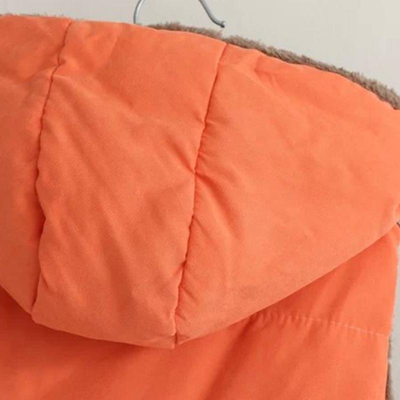 Women Coat Vest Coral Cotton Leather Fleece Hooded Patchwork for Female Outerwear Waistcoat