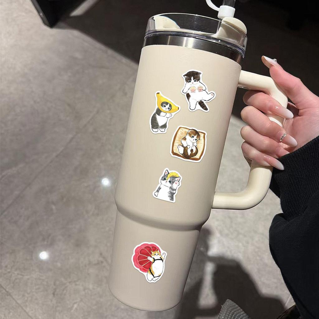 100 Cute Cat Stickers - DIY Phone Case & Luggage Decor, PVC & Waterproof