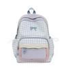 Schoolbag new high-value casual backpack cute plaid bow backpack primary school students daily class travel schoolbag