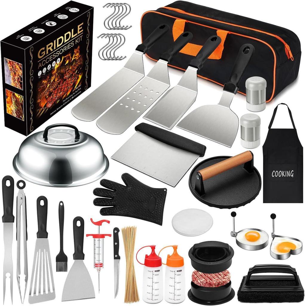 35-Piece Stainless Steel BBQ Tool Set - Outdoor Grill Spatula & Cooking Tools