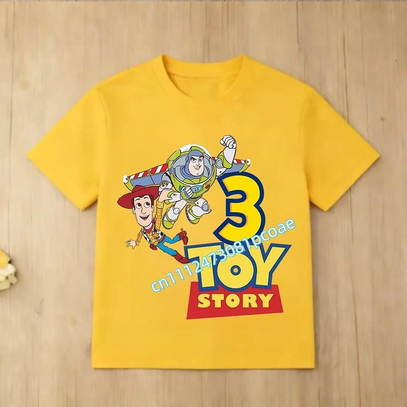 Toy Story Number 29 Tshirt Kawaii Birthday Tee Shirts Anime Figure Woody Buzz Lightyear Clothes Kid Girl Boy Short Sleeve Tops
