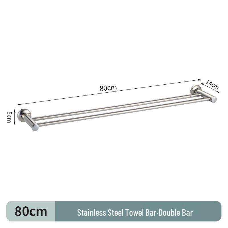 304 Stainless Steel Double Bar Bathroom Towel Rack