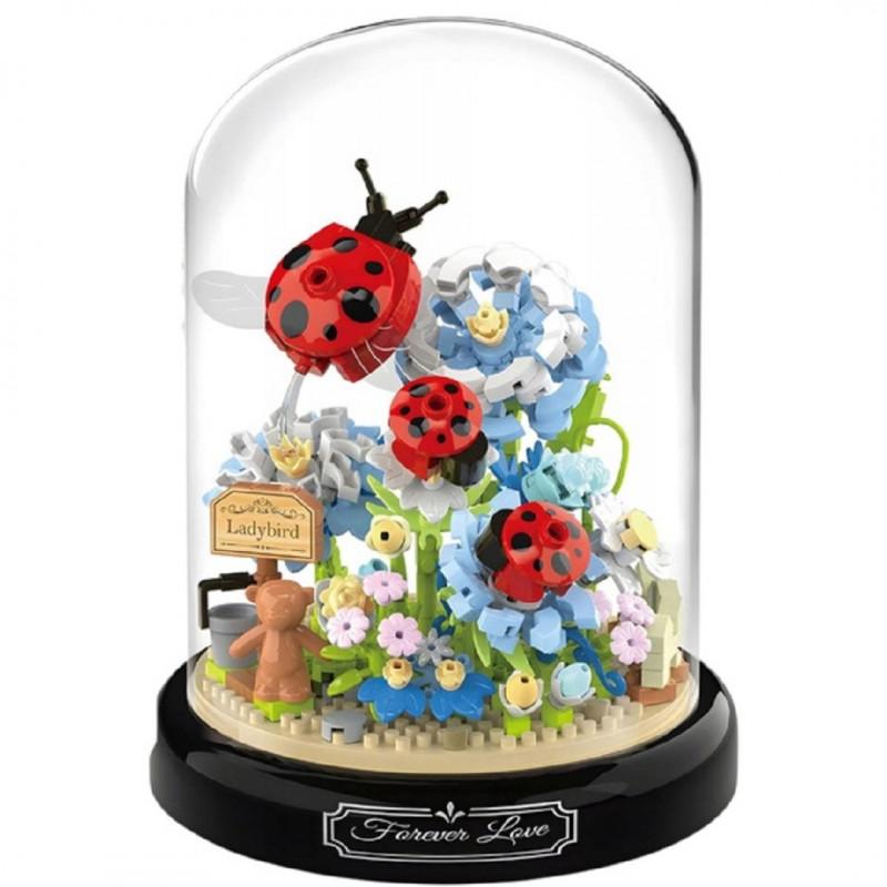 Flowers and Ladybugs from Building Blocks Under the Dome, 596 Pieces +12 Years Kl02