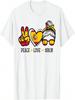 Peace Love Spain Messy Bun Spanish Soccer Fan Women Girls T-Shirt
