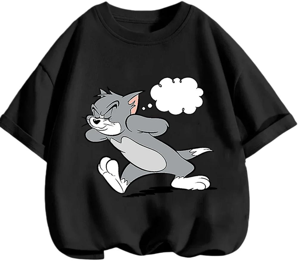Urban Street Style Tom And Jerry T Shirt Summer Casual Short Sleeve Fashion Clothing For Kids