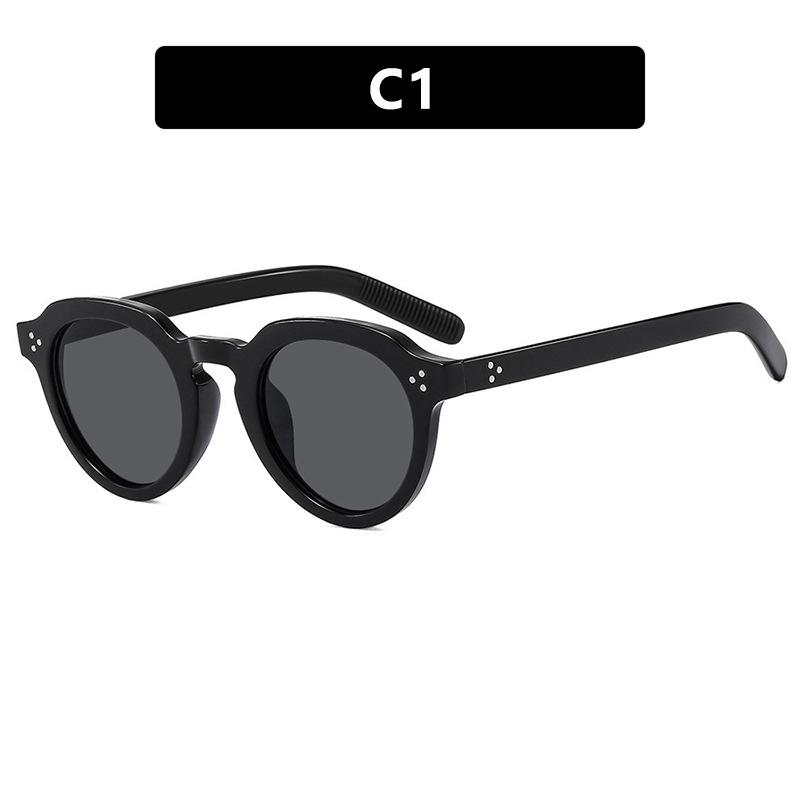 

Vintage Classic Rivet Irregular Round Sunglasses Women For Men Luxury Brand Designer Punk Popular Sun Glasses Uv400 Shades
