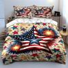 Patriotic Star Firework Design Bedding Duvet Cover Set Duvet Cover Pillowcases (1 * Duvet Cover 2 * Pillowcases, without duvet insert)