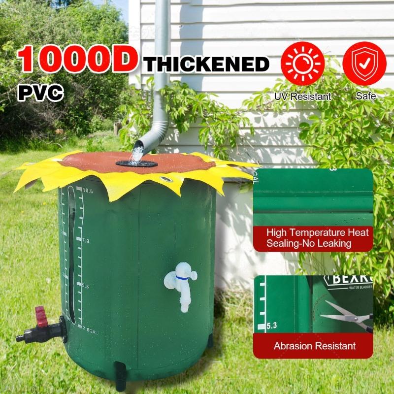 Multipurpose Foldable Water Storage PVC Bucket 13 Gallon Capacity Outdoor Camping Gardening Rain Collection Container