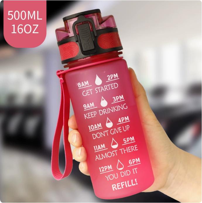1L/500mL Plastic Kettle Tritan Material Matte Gradient Bounce Sports Water Bottle Space Cup Travel Cup
