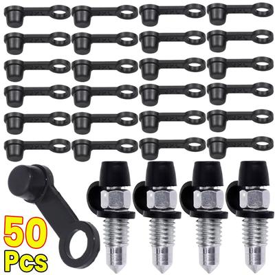 1-50Pcs Motorcycle Oil Drain Screw Caps Dust Cap Brake Bleed Nipple Nuts Cover Brake Caliper Covers Rubber Motorbike Accessories