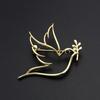 Minimalist Design Hollow Out Brooch Exquisite Design Niche Design Peace Dove Brooch Temperament Hollow Out Fashion Pin