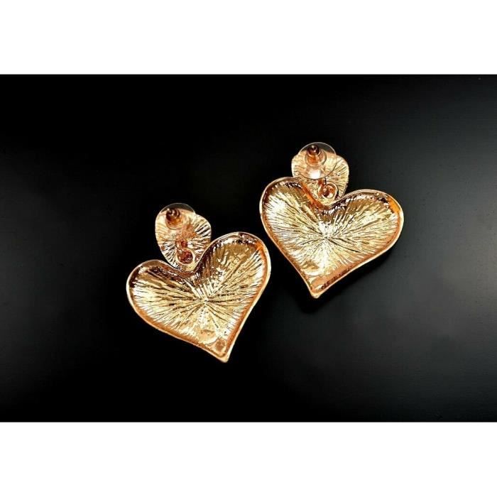 Boucles d'oreilles fantaisie Cœur et Perles