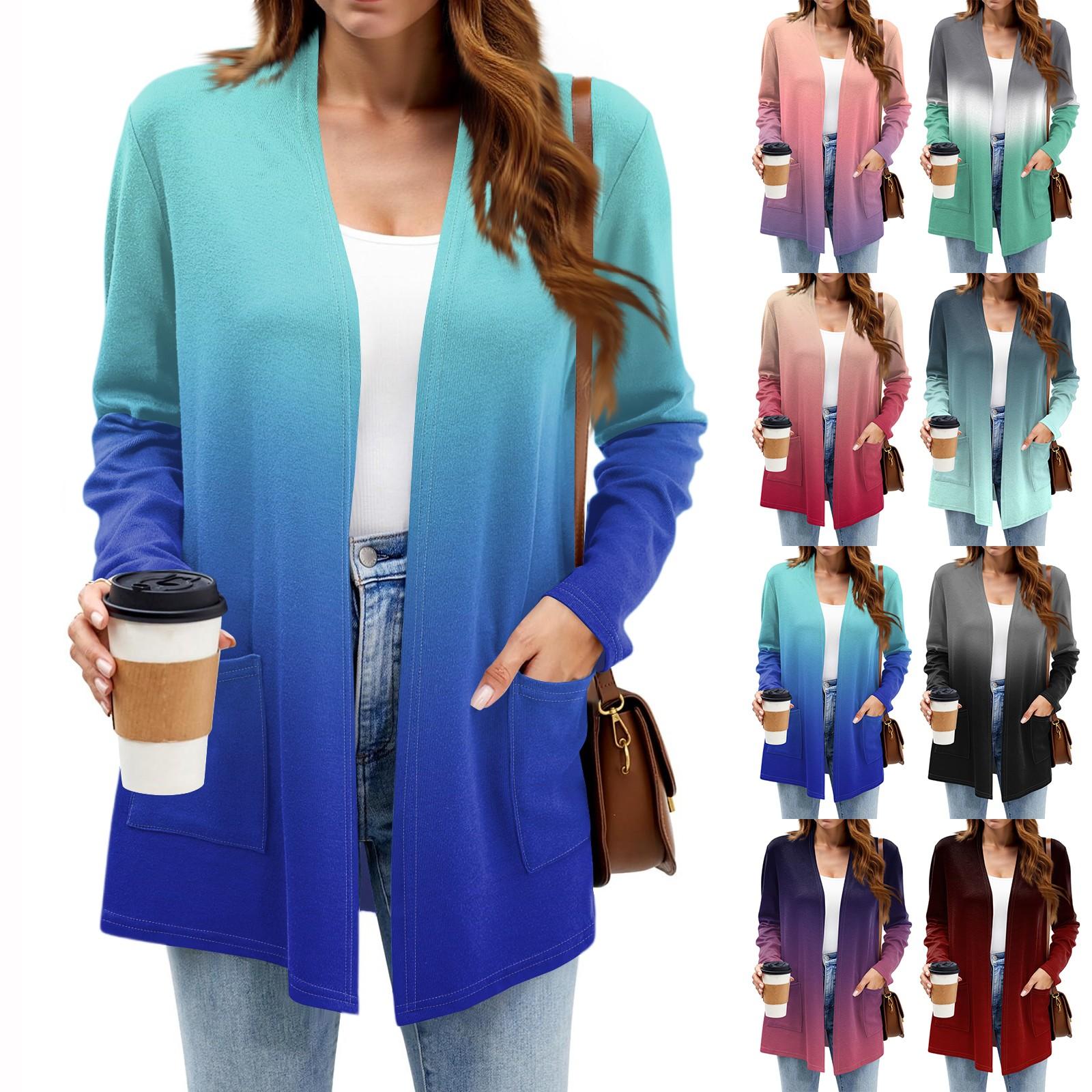

Women s Lightweight Cardigan Sweaters Open Front Long Sleeve Casual Loose Thin Cardigans With Pockets L