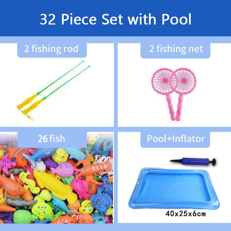 40Pcs With Big Round Pool fishing toys for boys Education toy For Kids