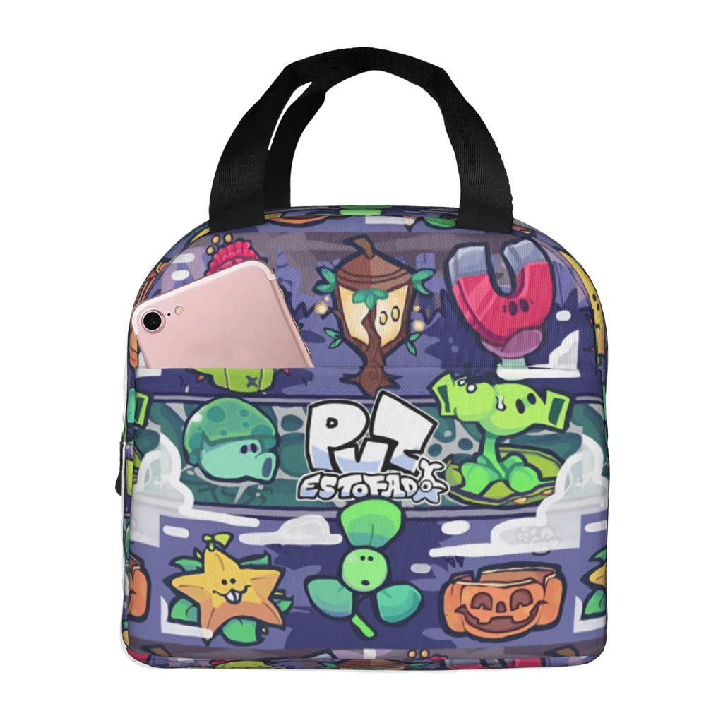 Custom Plants Gaming Zombies Insulated Lunch Bags for School Office Video Game Waterproof Thermal Cooler Lunch Box Unisex