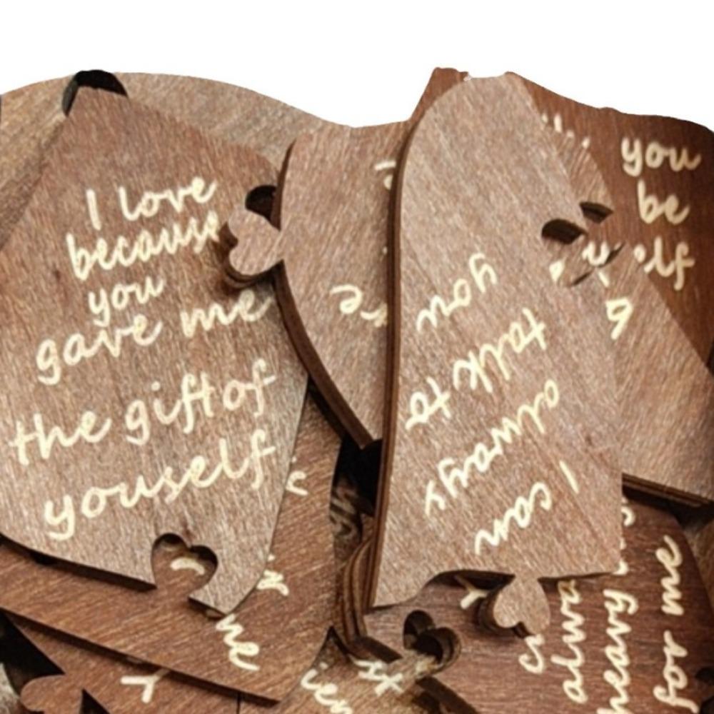Anniversary 20 Reasons Why I Love You Wooden Couple Love Puzzle Puzzle in Wood Box  For Him and Her