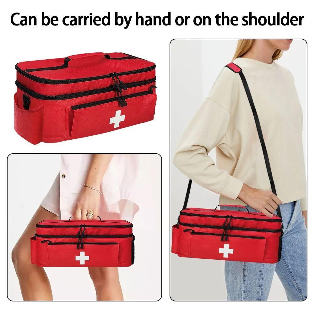 Lightweight Travel Medicine Bag Adjustable Strap Multi-Functional Medicine Storage Box Quick Access Easy Grip