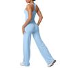 Brushed Lettering Racerback Sports Vest and Quick-Drying Yoga Pants Set