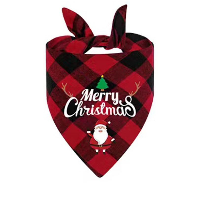 

Праздничная трансграничная бандана для питомца: Рождественский шарф и слюнявчик для собак и кошек One Size (63*43*43)