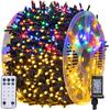 Dazzle Bright Color Changing Christmas Lights, 66FT 200LED Warm White & Multi-Colored Waterproof String Lights with Remote 11 Modes, Christmas