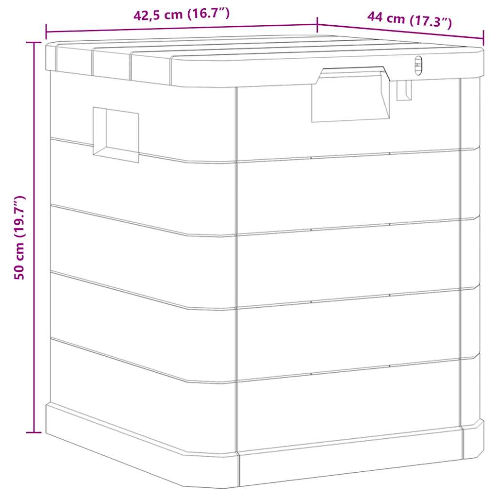 Garden Storage Box 90 L Light Grey