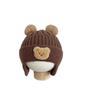 Baby hat cute bear knitted ear hat children's winter thickened warm wool hat infant hat