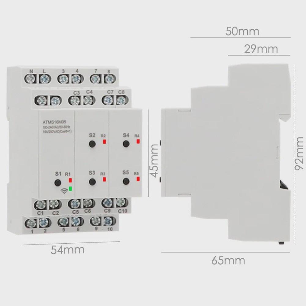 For Tuya WIFI 5 Channels Smart Timer Switch With External Switch Remote Control For Household Use Easy Installation