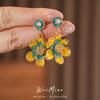 Female Antique Flower Round Light Luxury High-end Earrings