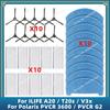 Compatible For ILIFE A20 T20s V3x / Polaris PVCR 3600 / G2 0926W / G2 0726W / G2 1226 Parts Accessories Filter Side Brush Mop