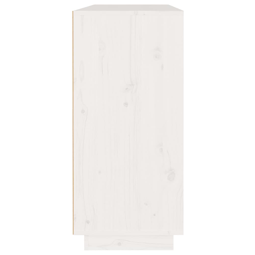 Sideboard White 110 x 34 x 75 cm Solid Pine Wood
