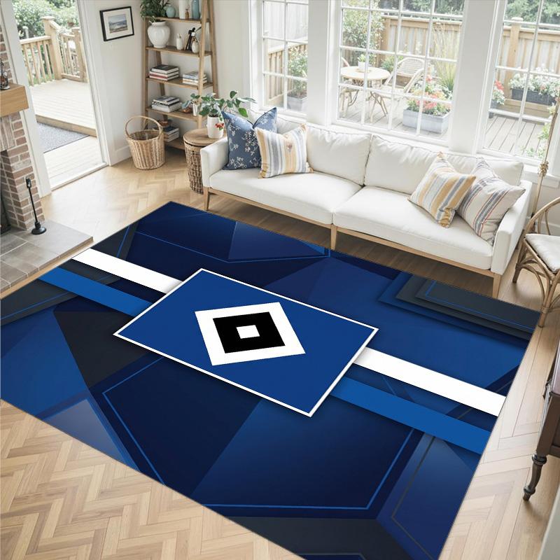 Hamburger SV Football Design Tappeto in Velluto di Cristallo Accogliente Non?Tappeto Stampato Antiscivolo per Camera da Letto Soggiorno Ingresso