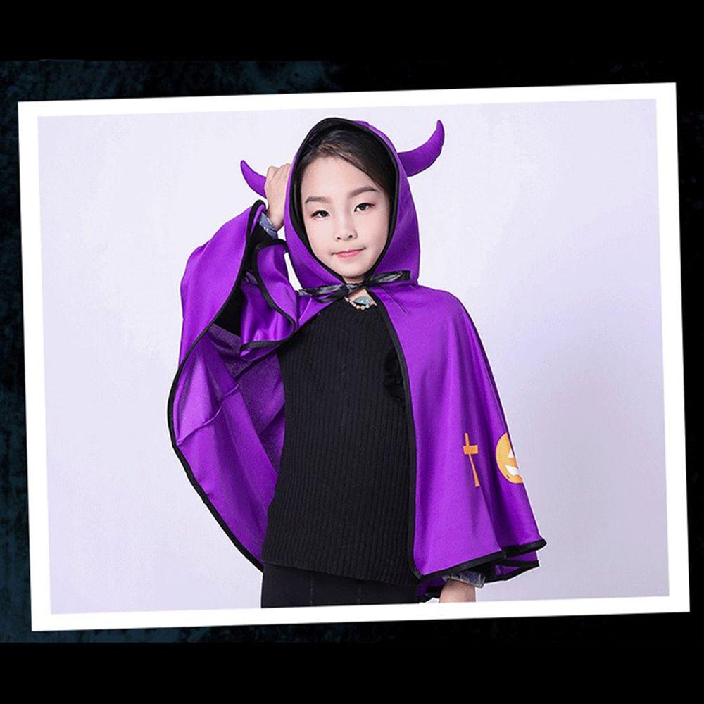 Witch Cartoon Halloween Party Cloak Hooded Cloak Cosplay Costume Cosplay Props Devil Horn Cloak