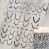 Delicate White Lace Bowknot Simulated Fabric Ribbon Silver Stamped Noble Rhinestone 5D Adhesive Nail Art Sticker Manicure Decal