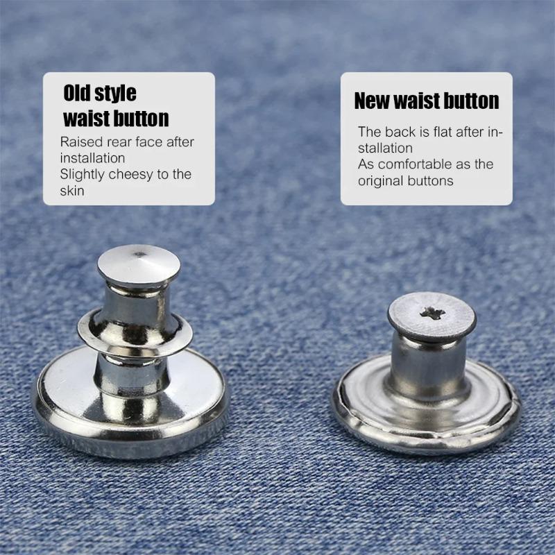 10-50 Pezzi Bottoni Staccabili per Jeans Vita Regolabile Fibbie Metalliche per Pantaloni Senza Cuciture Kit di Riparazione con Attrezzi