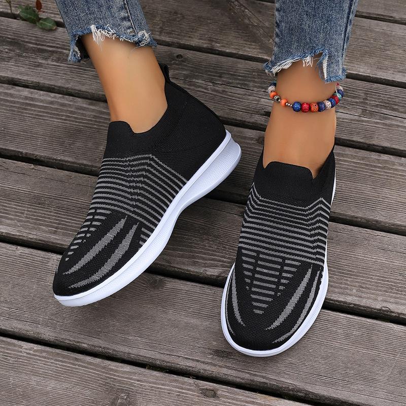 

Женские туфли носки туфли дышащие вязаные ленивые туфли на одной педали повседневные туфли женский размер 43 40 чёрный